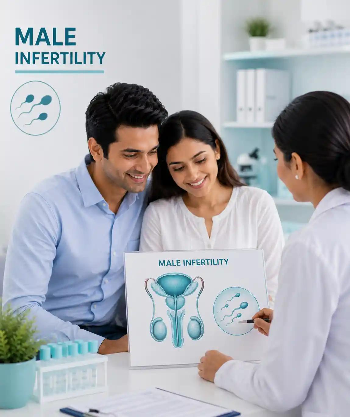 Male infertility evaluation at Ganga Laxmi IVF Lucknow — semen analysis, TESA/PESA, and male reproductive anatomy explained