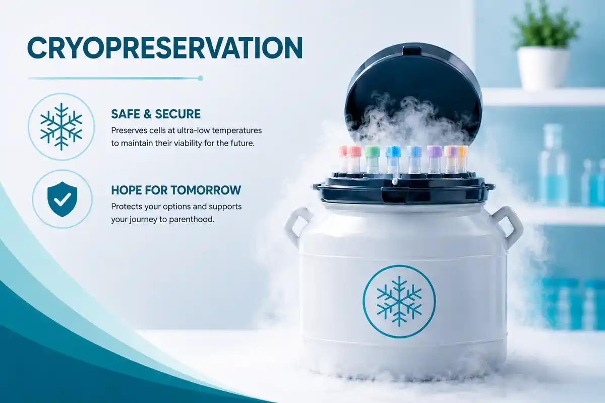 Cryopreservation at Ganga Laxmi IVF, Lucknow — vitrification storage of embryos and gametes for fertility preservation
