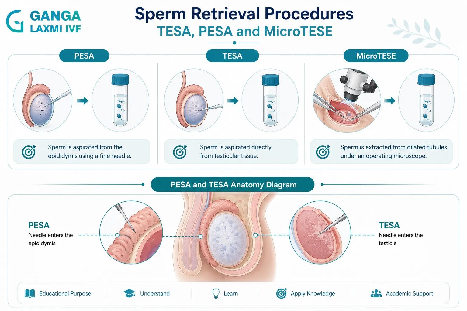 TESA and PESA anatomy diagram