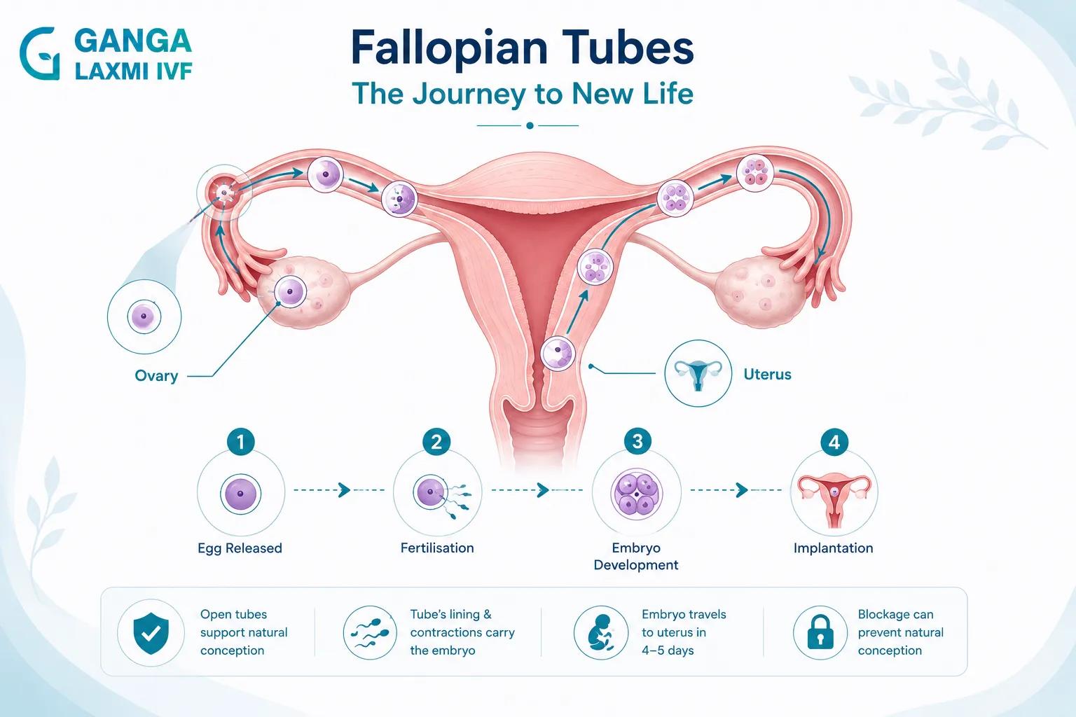 Fallopian tube anatomy and the journey of the egg