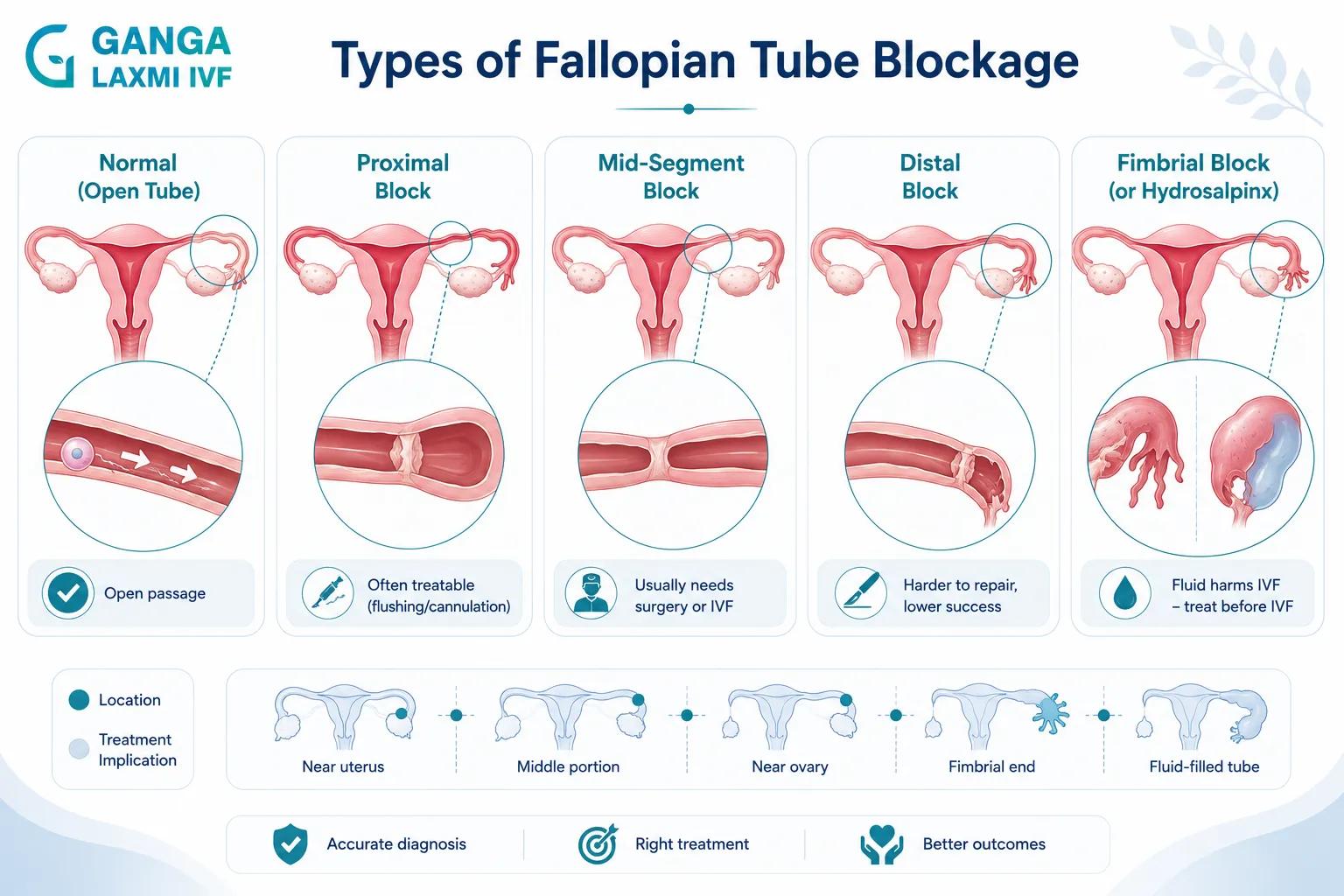 Types of tubal blockage compared