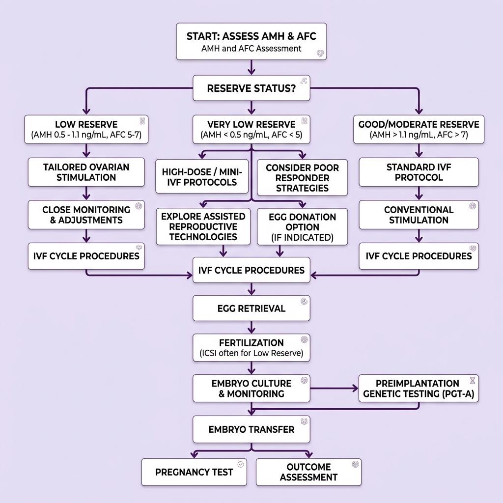 IVF treatment decision pathway for low ovarian reserve after 40 at Ganga Laxmi IVF Lucknow